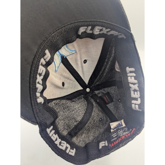 Hurley Flexfit Hat L/XL Stretch Baseball Cap Gray W Blue Green raised Logo - Picture 7 of 8